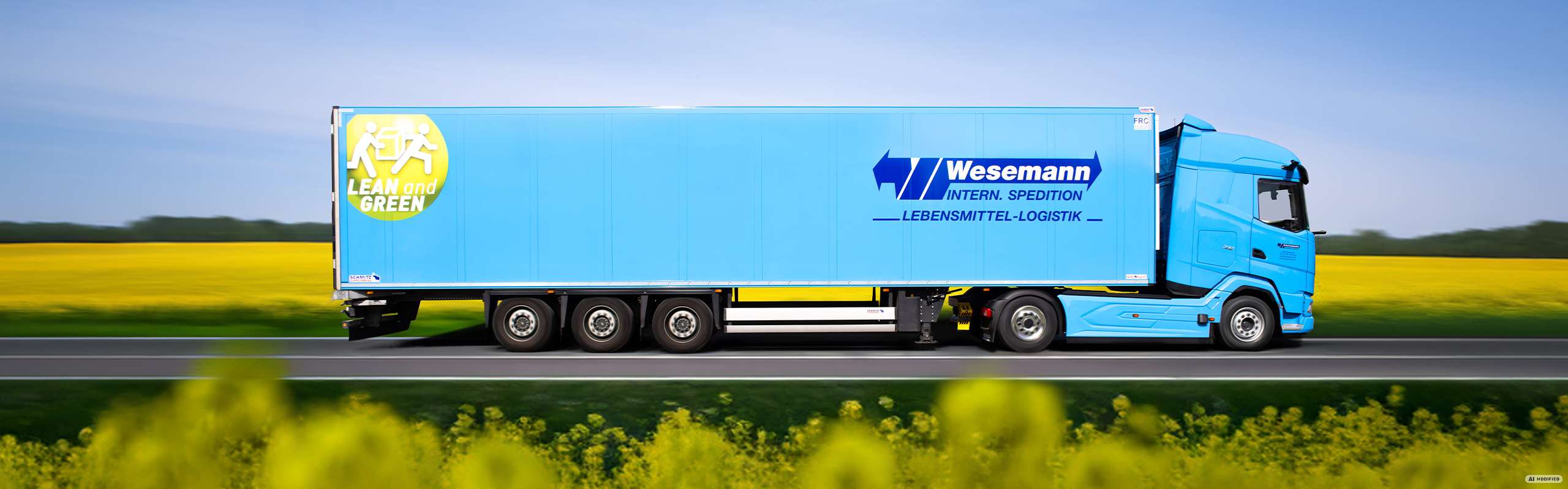 Unsere Leistungen - Imagebild vom LKW vor Maisfeld